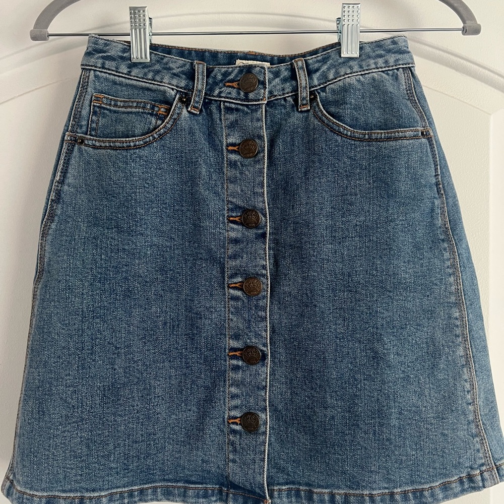 Faherty Denim Button-Front Skirt